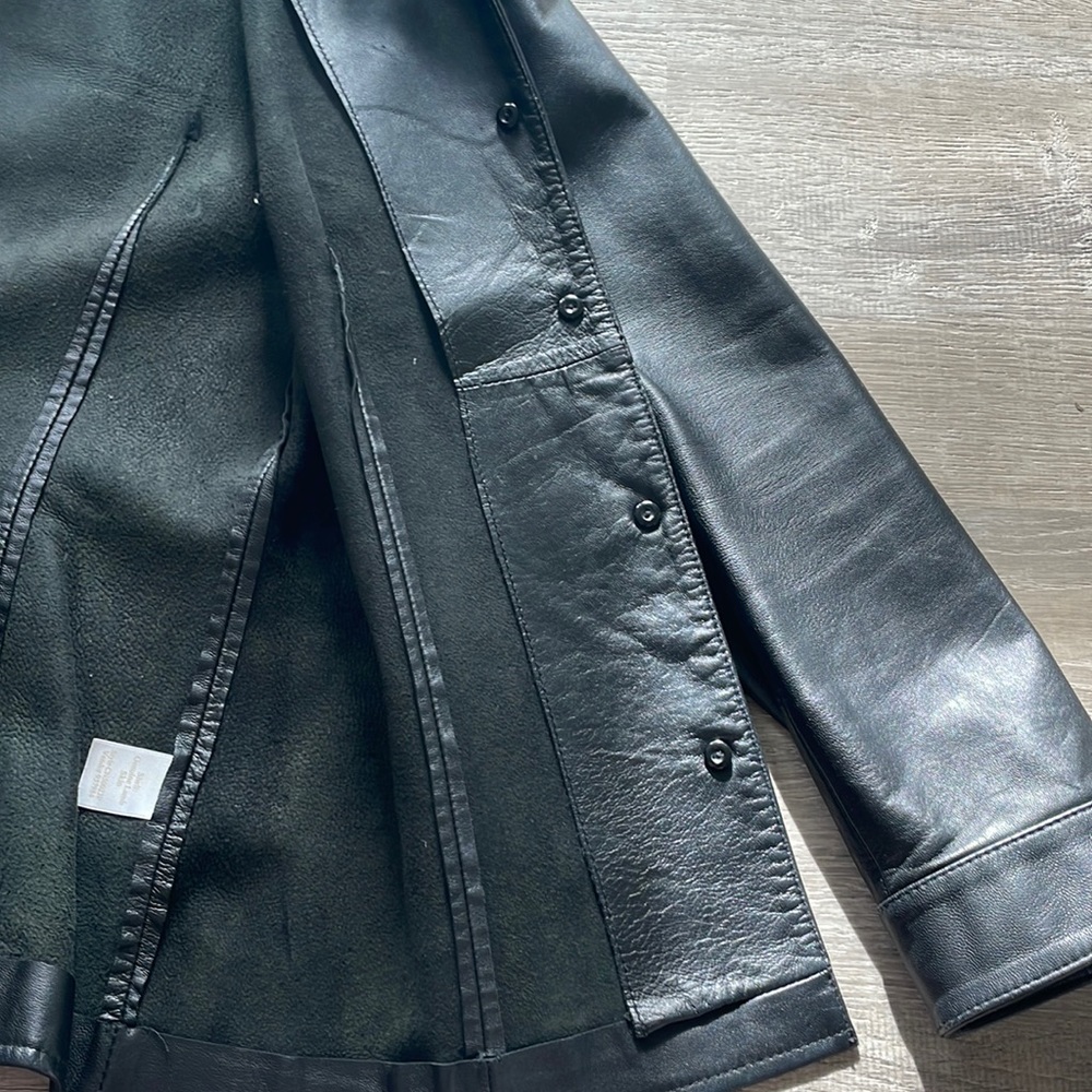 Caslon | 100% Genuine Lamb Leather Button Down Shirt - Picture 6 of 10